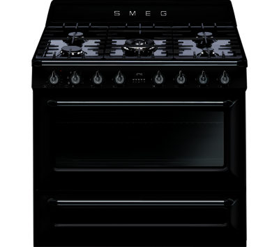 SMEG  Victoria 90 cm Dual Fuel Range Cooker - Black